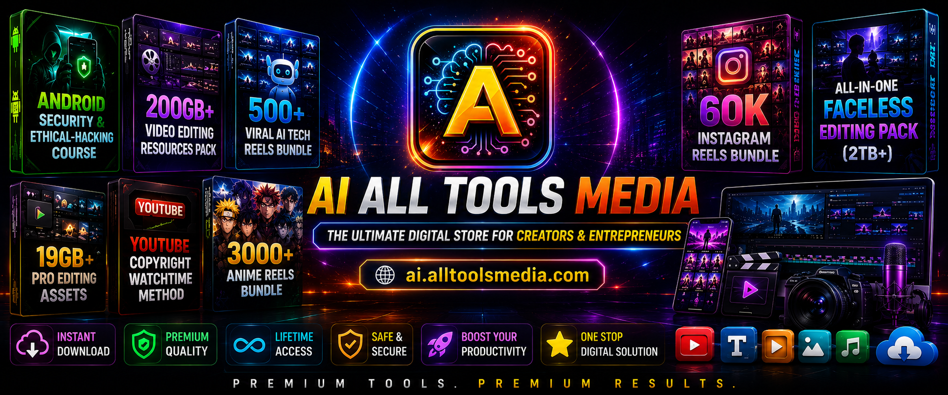 AI All Tools Media — 4TB+ premium digital products bundle for creators and entrepreneurs
